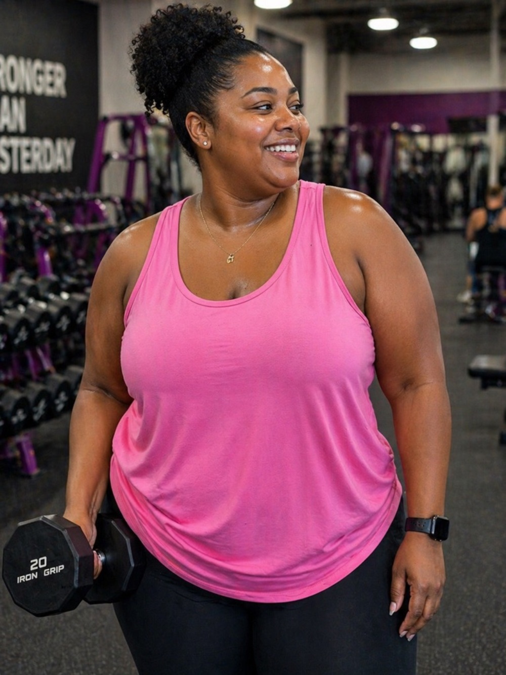 Athletic Works Pink Scoop Neck Active Tank